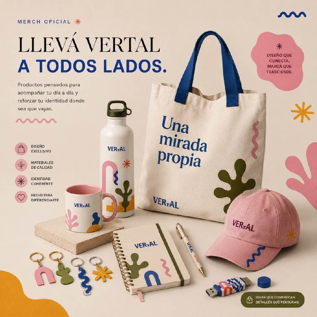 Publicación de merchandising: «Llevá VERTAL a todos lados»