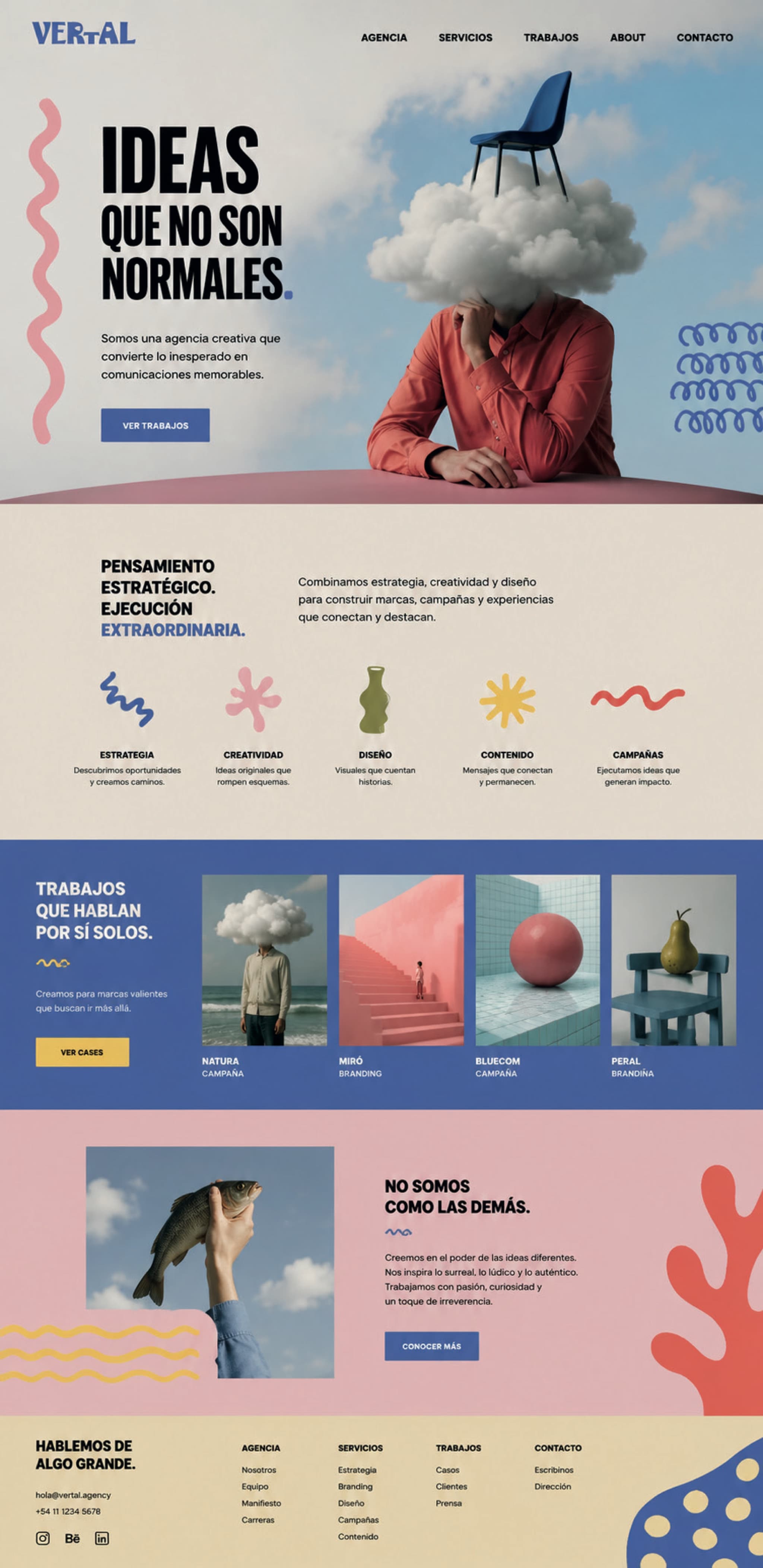 Landing alternativa de VERTAL: «Ideas que no son normales»