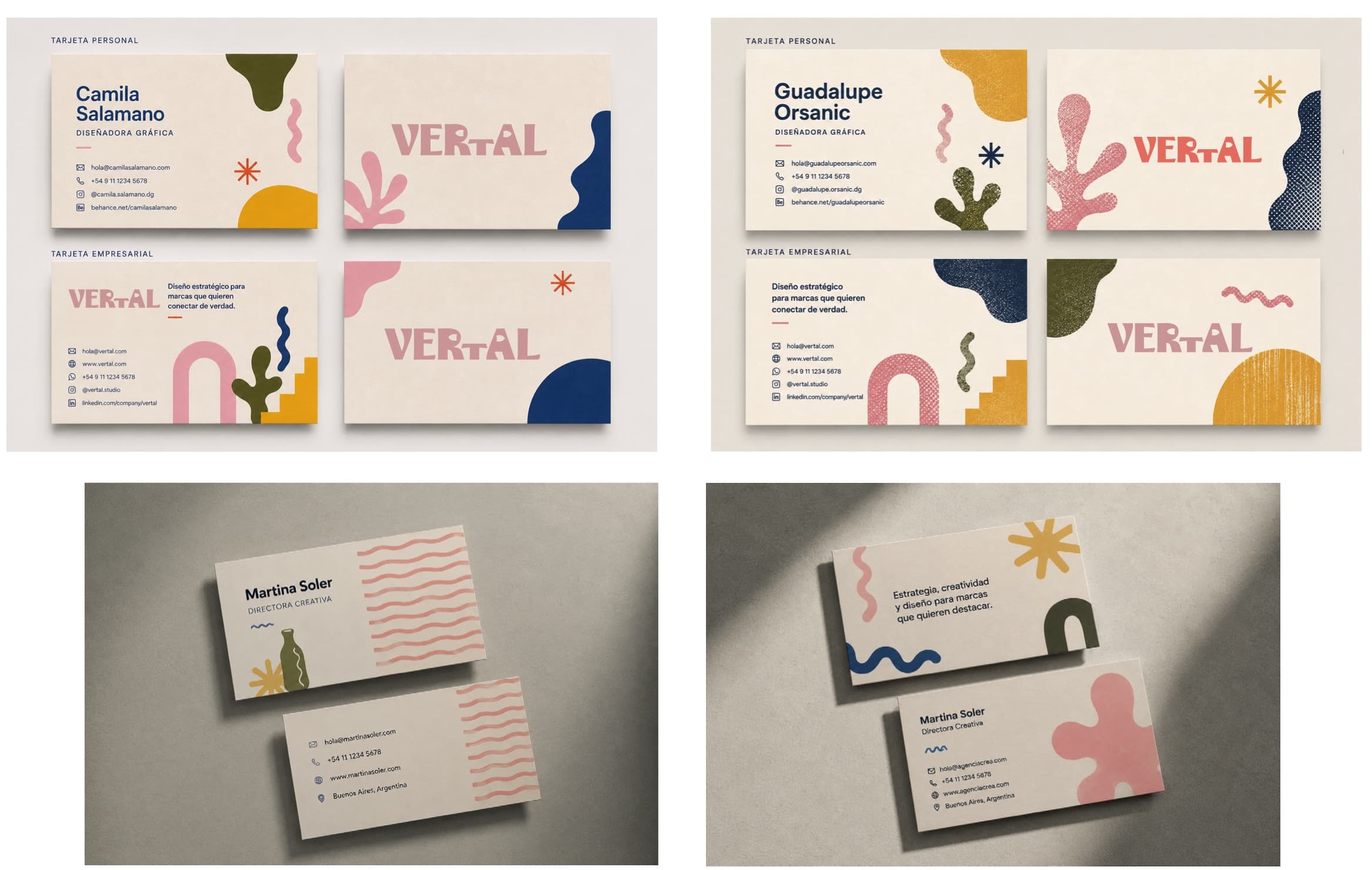 Tarjetas personales de VERTAL, generales y personalizadas