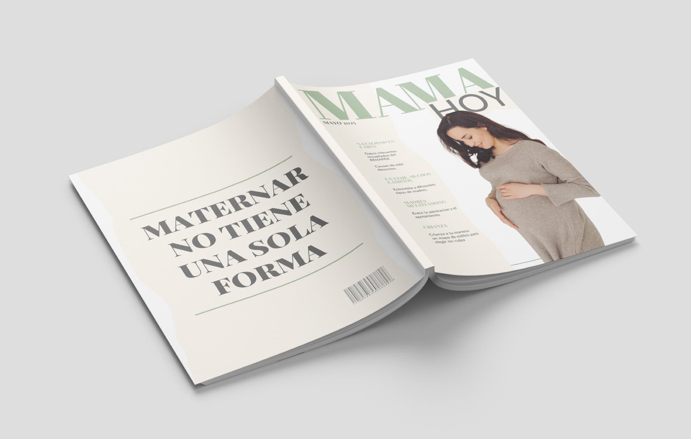 Revista Mamá Hoy: tapa y contratapa «Maternar no tiene una sola forma»