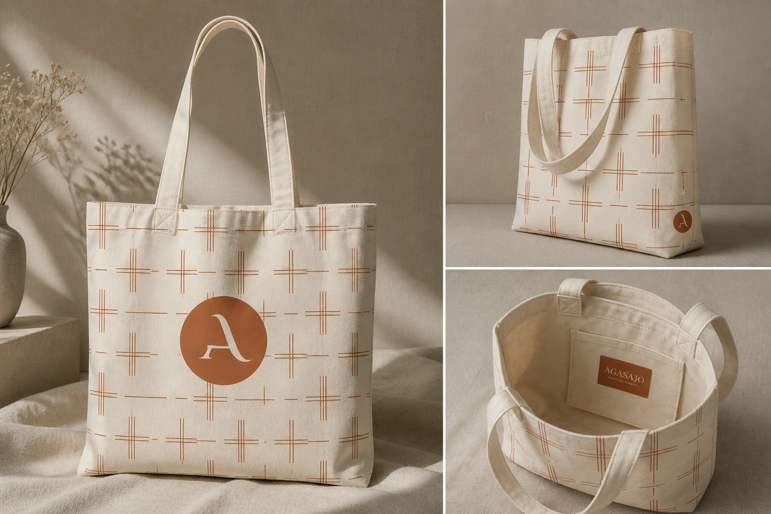 Tote bag con la trama y el monograma de Agasajo
